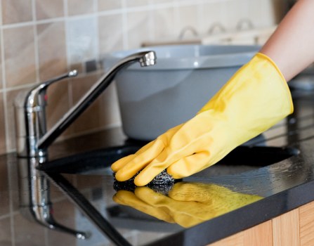 Deep cleaning hard floors in a Hammersmith property with specialist equipment