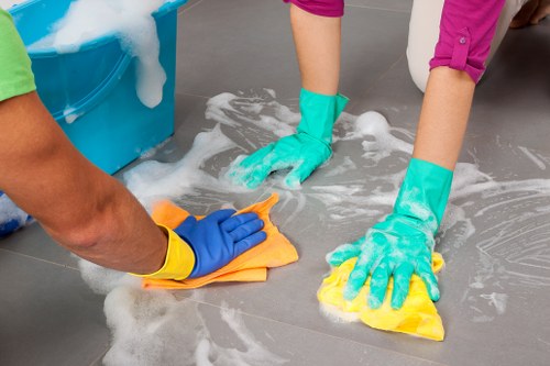 Cleaning team preparing a deep cleaning service booking